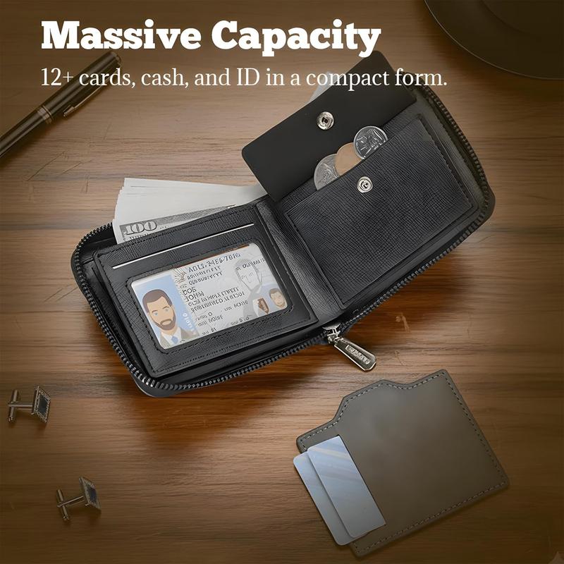 Men’s Vintage Eagle Embossed Bifold Wallet – Durable Short Wallet with Multiple Card Slots for Business, Work & Daily Use