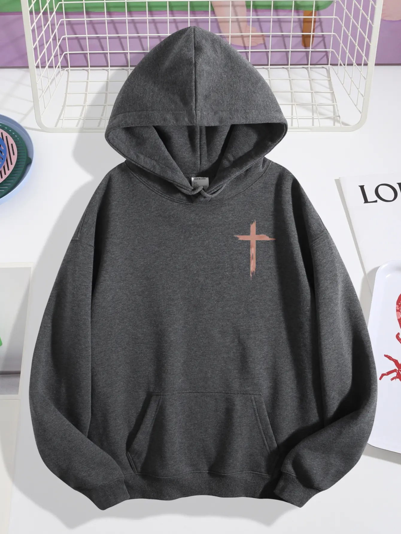 Women Faith Christian Hoodie Sweatshirt Front Cross Back Bible Verses Faith Letter Graphic Pullover Hooded Top Religious Inspirational Fall Winter Casual Hoodie