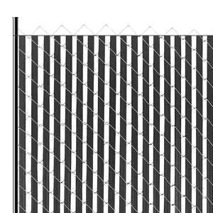 VEVOR Chain Link Fence Privacy Slats Double-Wall for 6' High Fence Bottom Lock Black