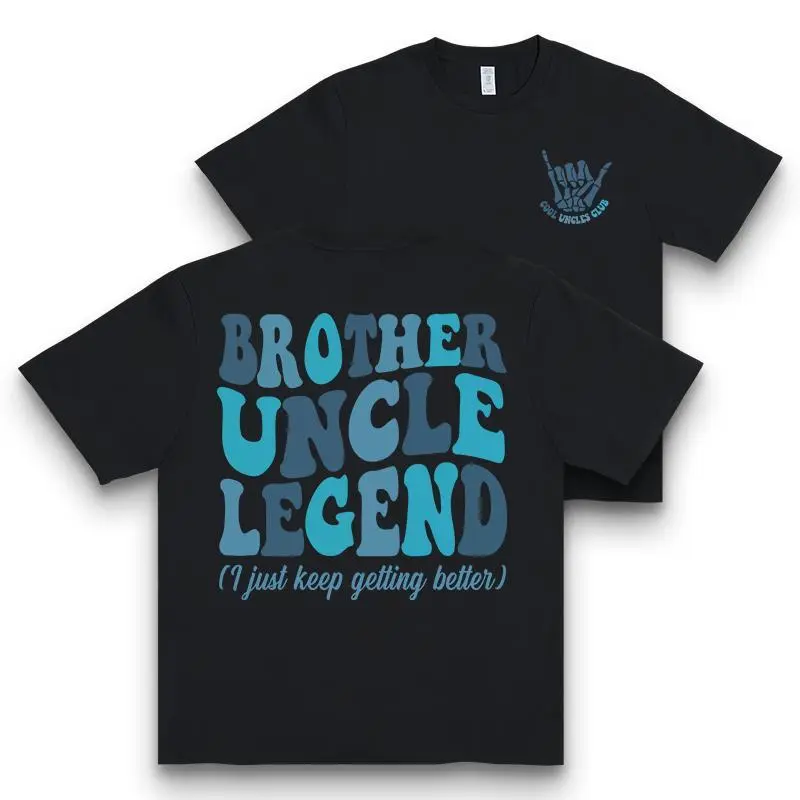 Men's Seamless Short-Sleeve Tshirt, Brother Uncle Legend Cool Uncles Club Funny Family Top, Menswear Casual Tee, Shortsleeve, Graphics, Fabric, Soft, Smooth, T-Shirt, Round Neck