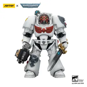 JOYTOY  Warhammer  40k  1/18  Action Figure White Scars Terminator 1 with Power Sword and Storm Bolter JT03189