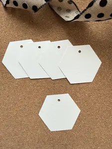 qty 5 - Make your own watercolor gift tags I Blank watercolor paper hexagon gift tags I Crafting supplies | Gift wrapping