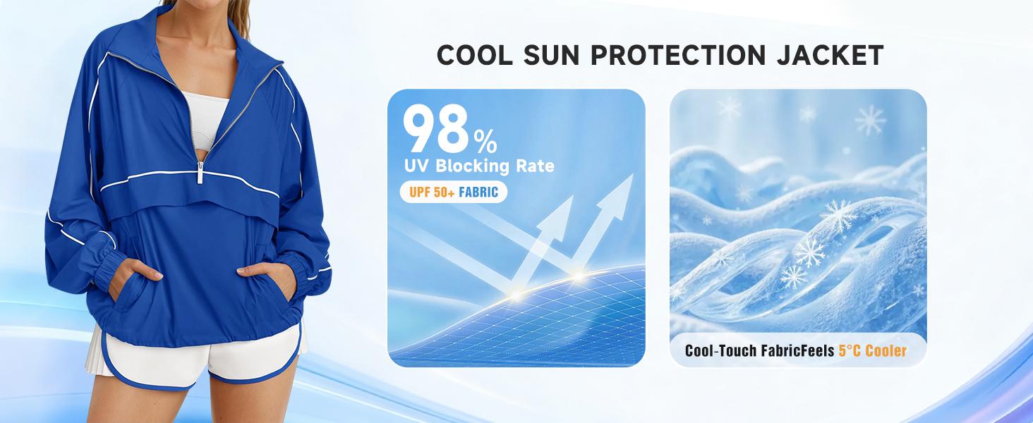 Fisoew Quarter Zip Pullover Women Moisture-Wicking Oversized Sweatshirt Lightweight Workout Athletic Pullover Jacket #Springtok Sun Protection Jacket Gym Sweatwear Casual Sporty Top