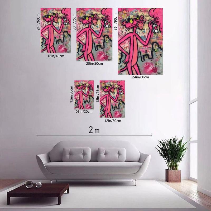 Pink Panther Street Art Graffiti Edition Print, Poster with Spray Decor Kitchen