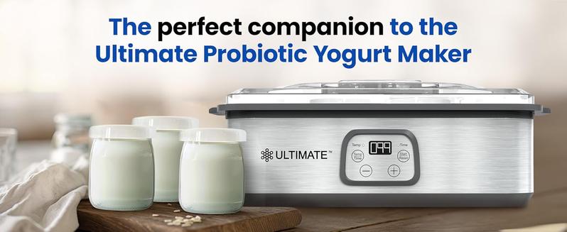 Ultimate Yogurt Jars - 8 Count Small Glass Cups with Lids -  Yogurt Maker Not Included - BPA Free, Airtight & Dishwasher Safe - Perfect Kitchen Storage for Yogurt, Pudding & More - Canister