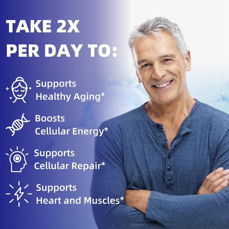 HIILEATHY NAD+ Pro Max - Premium 300mg NAD+, CoQ10 & Resveratrol Formula with Black Pepper Extract & Fruit-Vegetable Blend for Energy, Brain Support & Anti-Aging Support