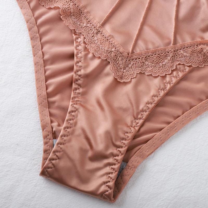 5 Pcs Women Underpants Low-waist Advanced Light Seamless Floral Lace Trim Silky Stretchable Panties Women Honeymoon Wedding Night Thong Womenswear Comfort Mother's Day Gifts