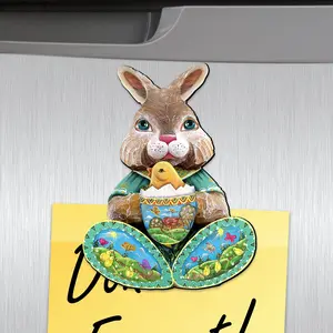 Easter Bunny Shape Refrigerator Eco Wood Magnets Set of 3