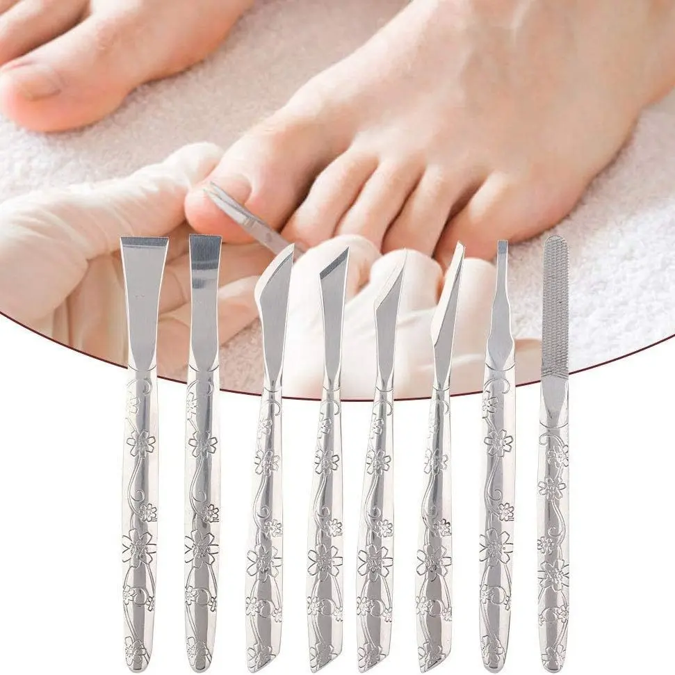 8 Piece Foot Grooming Kit, Home DIY Pedicure Kit, At Home Pedicure Kit, Stainless Steel Feet Callus Remover Set, Pedicure Tools for Men and Women, Nail Care and Skin Repair