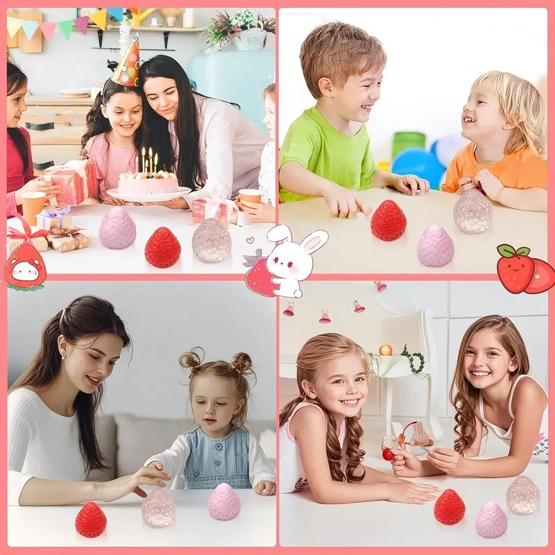 Strawberry Squeeze Toy Realistic Design Aromafor Stress Relief Soft Squishy Silicone Maker ldeal Gift HomeOffice Use