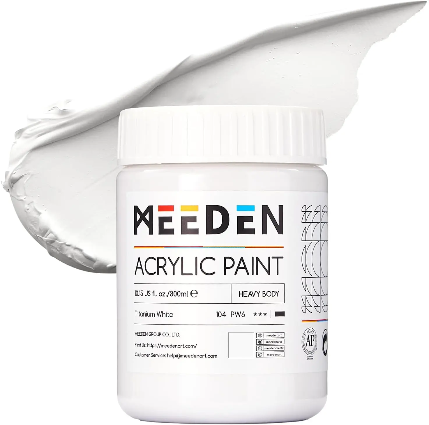 MEEDEN Titanium White Acrylic Paint: 300ml/ 10oz Heavy Body Gloss Acrylic Paint - Thick Art Paints for Professional Artists Painting on Canvas