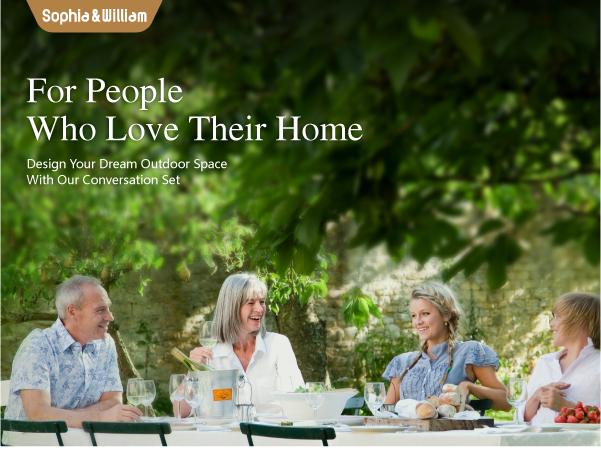 Sophia & William Boho Wicker Patio Furniture Set, 3-Seater / 5-Seater, Outdoor Rattan Sectional Sets Conversation Set - Weather-Resistant, with Dual Storage Coffee Table Acacia Wood Legs for Garden, Patio & Deck