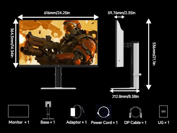 KTC 27" 2K IPS 200Hz HDR400 Gaming Monitor Built-in Dual 2W Speakers, 2560*1440@144Hz, overclockable to 210Hz, 1ms response time, H27T6