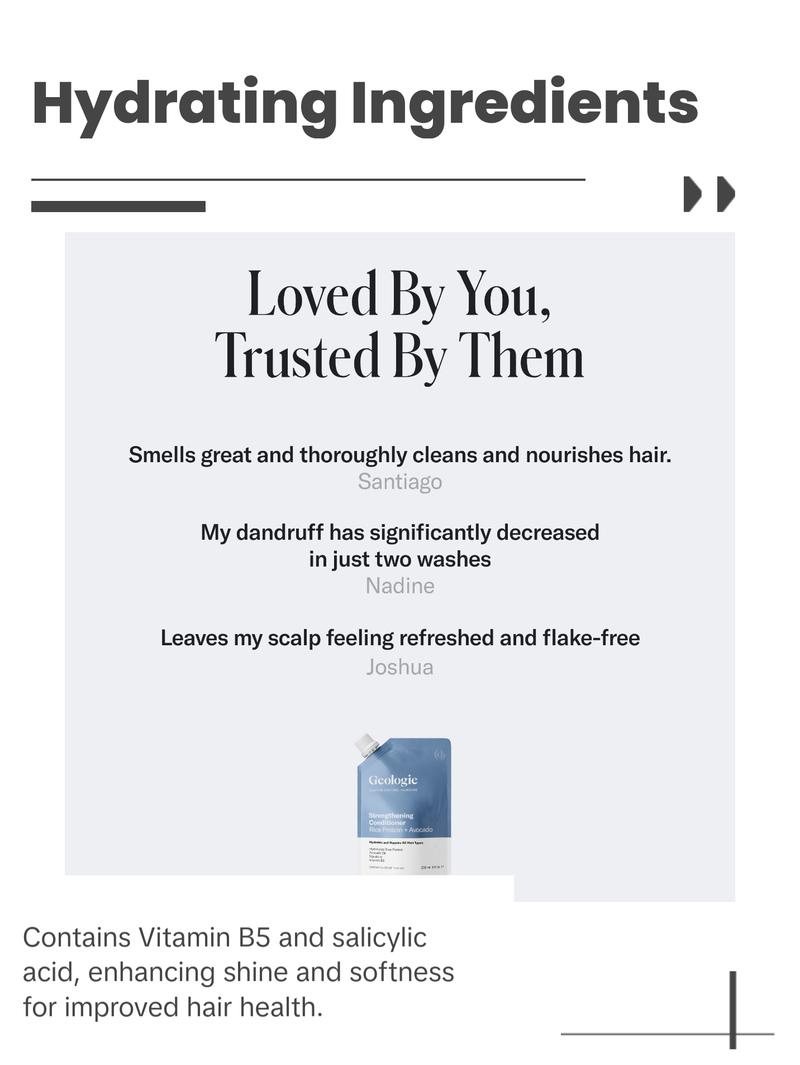 Geologie Moisturizing Dandruff Shampoo 1% Zinc Pyrithione 236 ml - Maximum Strength Dandruff Control with Salicylic Acid and Vitamin B5 - Anti-Fungus