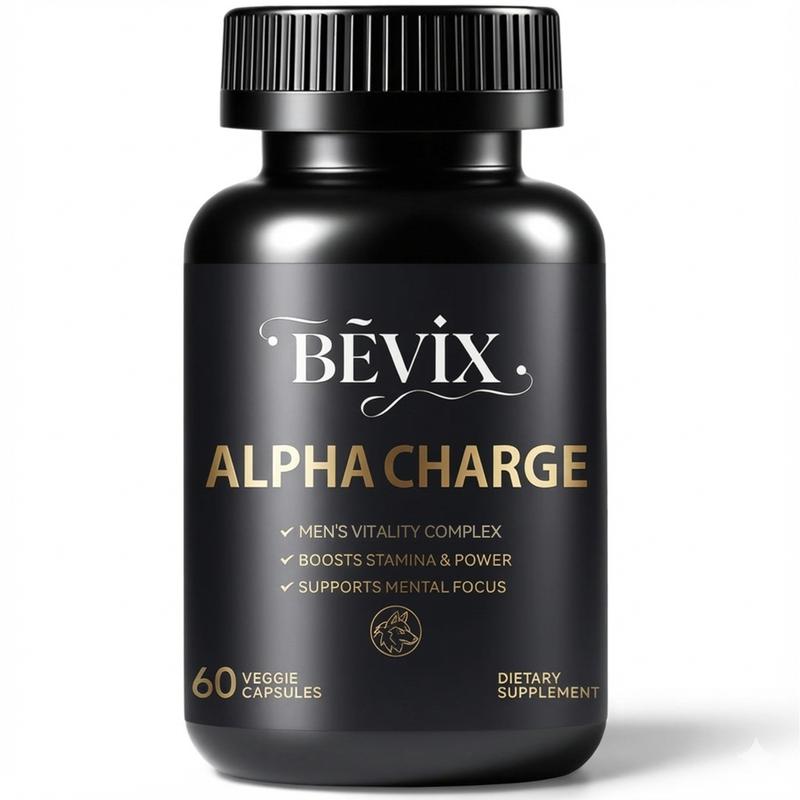 BEVIX Alpha Charge 1000 MG Premium Formula contains 12 herbal ingredients Fitness – Energy, Circulation – 60 Capsules  Healthcare
