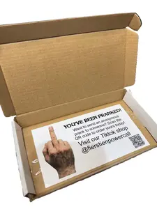 Prank Middle Finger You've been Pranked Box Package with standard or CUSTOM TEXT Message Funny Gifts