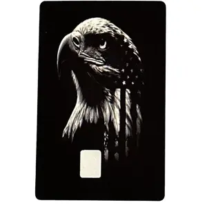 American Eagle Black/White Credit Card Skin 2x3 Waterproof Fade Resistant Easy Application Residue Free Removal Includes Protective Wallet Sleeve, Custom Decal