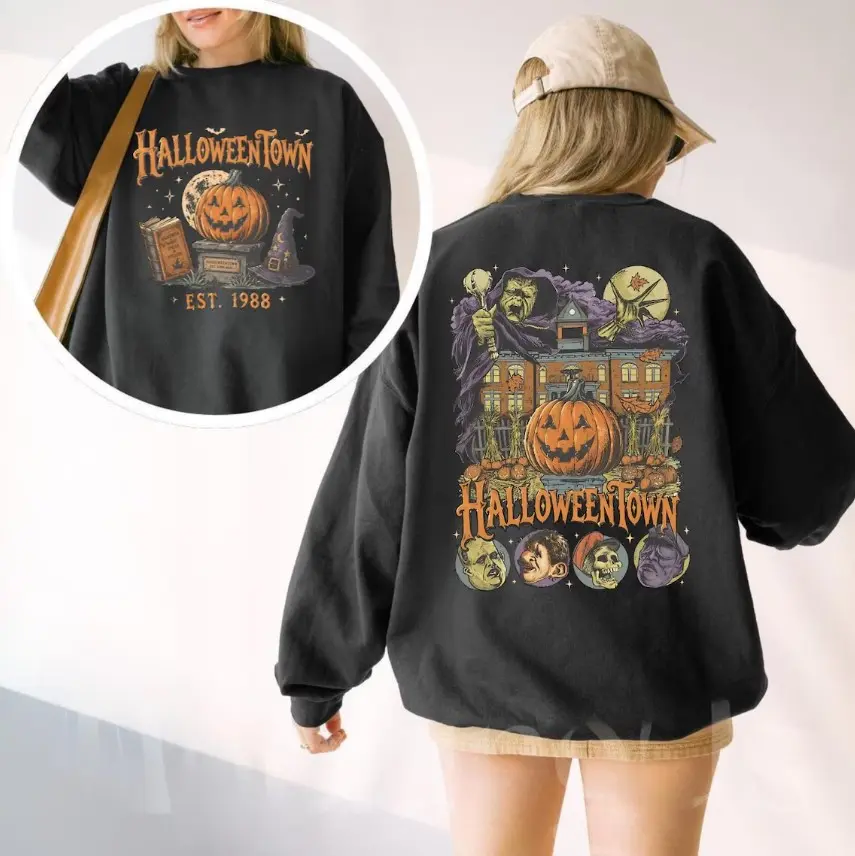 Vintage Halloween Town Sweatshirt, Halloweentown Cewneck Shirt, Halloweentown University Sweater, Gifts for Halloween