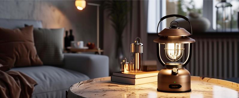 Lepro Retro Classic LED Camping Lantern, High Lumens, Daylight White 2500K and 5000K, Dimmable, USB Rechargeable, Waterproof for Camping, Vintage Decoration and Emergency (USB Charging Cable Included)