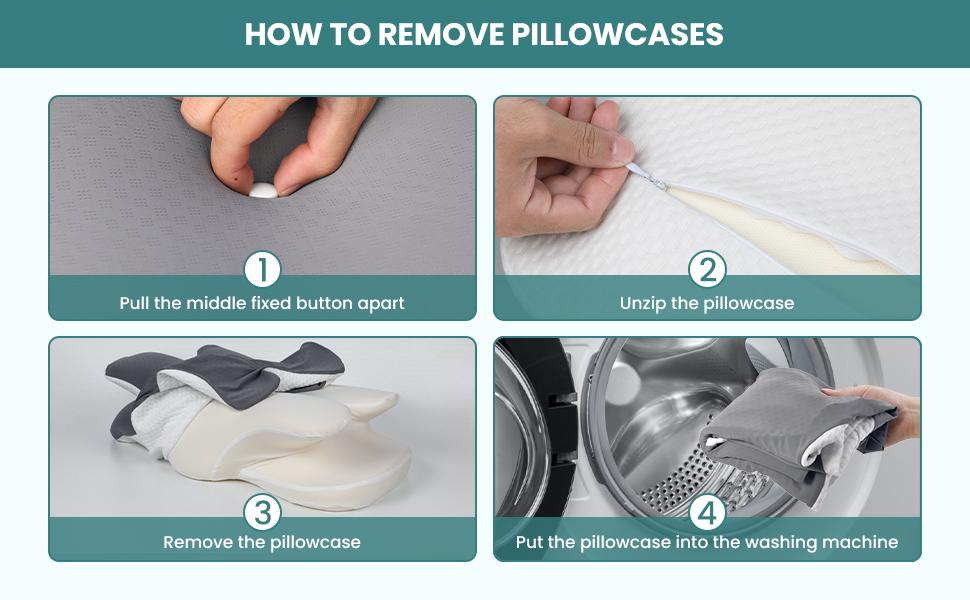 Benazcap 2 Pcs Memory Foam Pillow with with Breathable Silk Cover Ergonomic Design for Neck Shoulder Pain Relief Back/Side/Stomach Sleeper Pillows for Sleeping, Ideal Gift