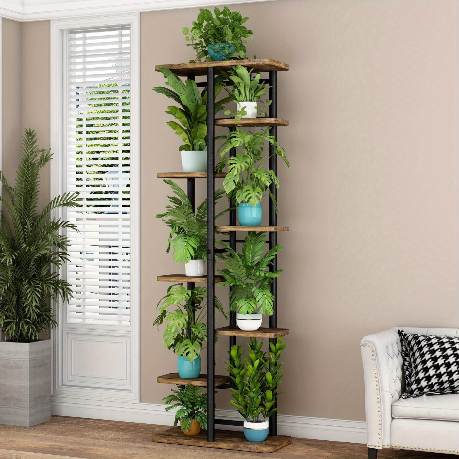 Plant Stand Indoor 8 Tier 9potted Metal Plant Shelf White Plant Holder Large Plant Rack for Mutiple Plants Pots for Patio Garden Corner Balcony Living Room, Standing Shelf