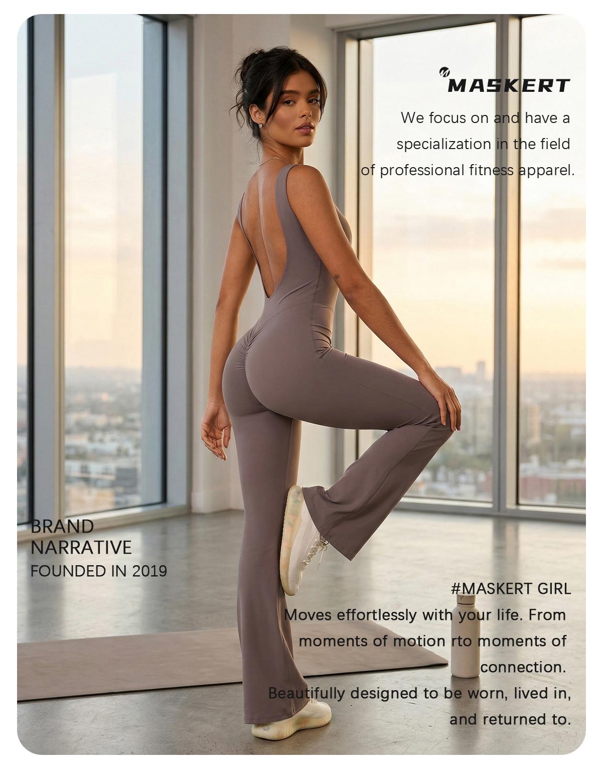 MASKERT Women's Sleeveless Sports Jumpsuit Tummy Control Butt Lifting Activewear for Yoga & Workout SpringStatements