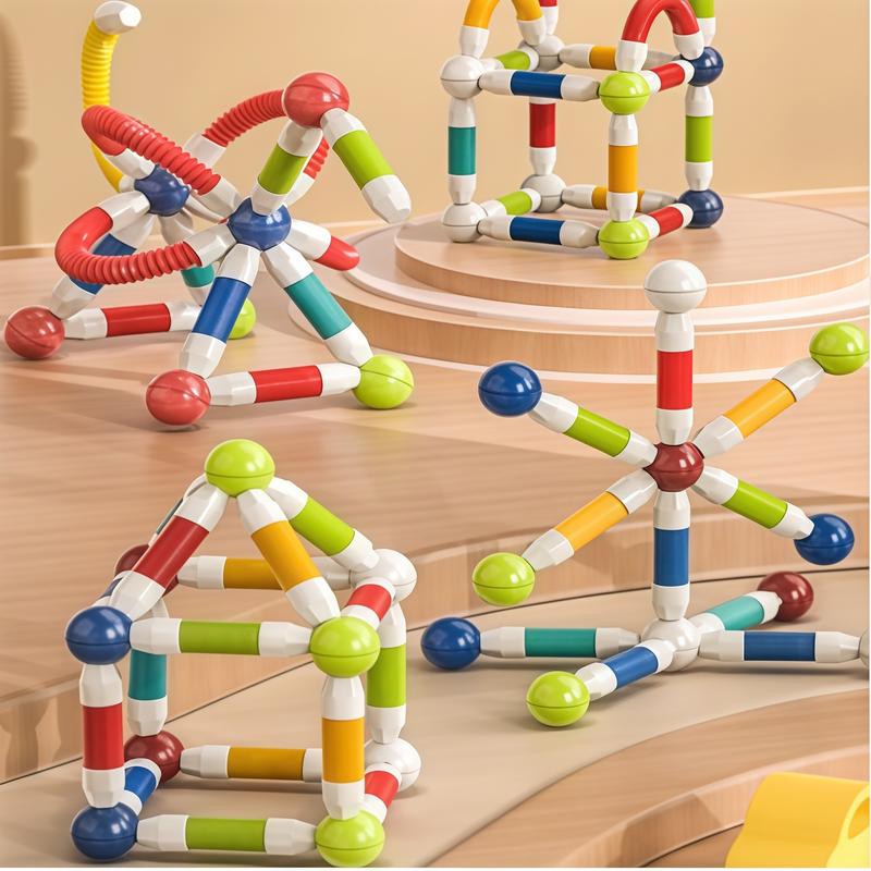 Magnetic Sticks and Balls Building Set | Sensory Montessori Toys for Kids Ages 3 4 5 | Toddler Construction Toys for Creative Family Play & Birthday Gifts