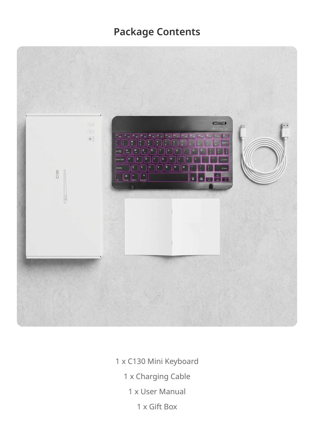 Ultra Light Wireless Bluetooth Keyboard - Slim Mini Universal Multi-Device Compatible Keypad, Rechargeable Quiet Lithium Ion Powered, Smooth Typing, Travel-Friendly for iPad, Windows, Android Devices, Ultra Light Wireless Keyboards