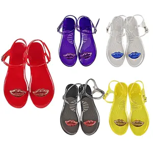 Transparent PVC summer flat shoes sexy fashionhot selling flat sandals women Walking Shoes Footwear GirlComfort
