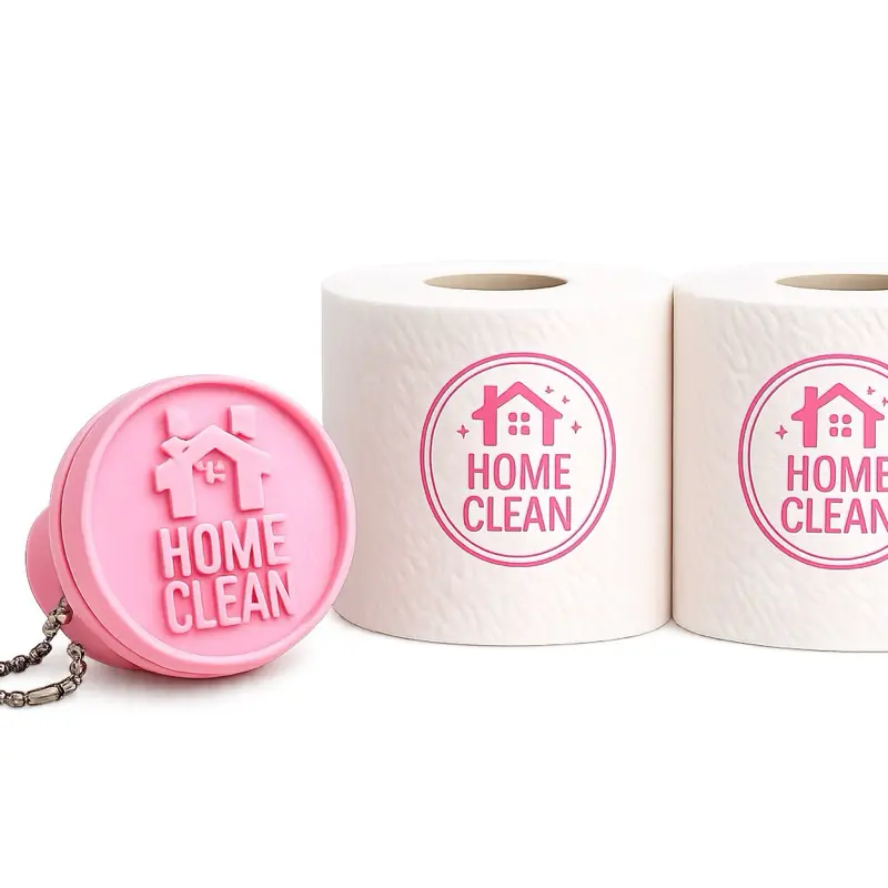 Custom Logo Rubber Stamp - Personalized for Small Business, Packaging, House Cleaner Use