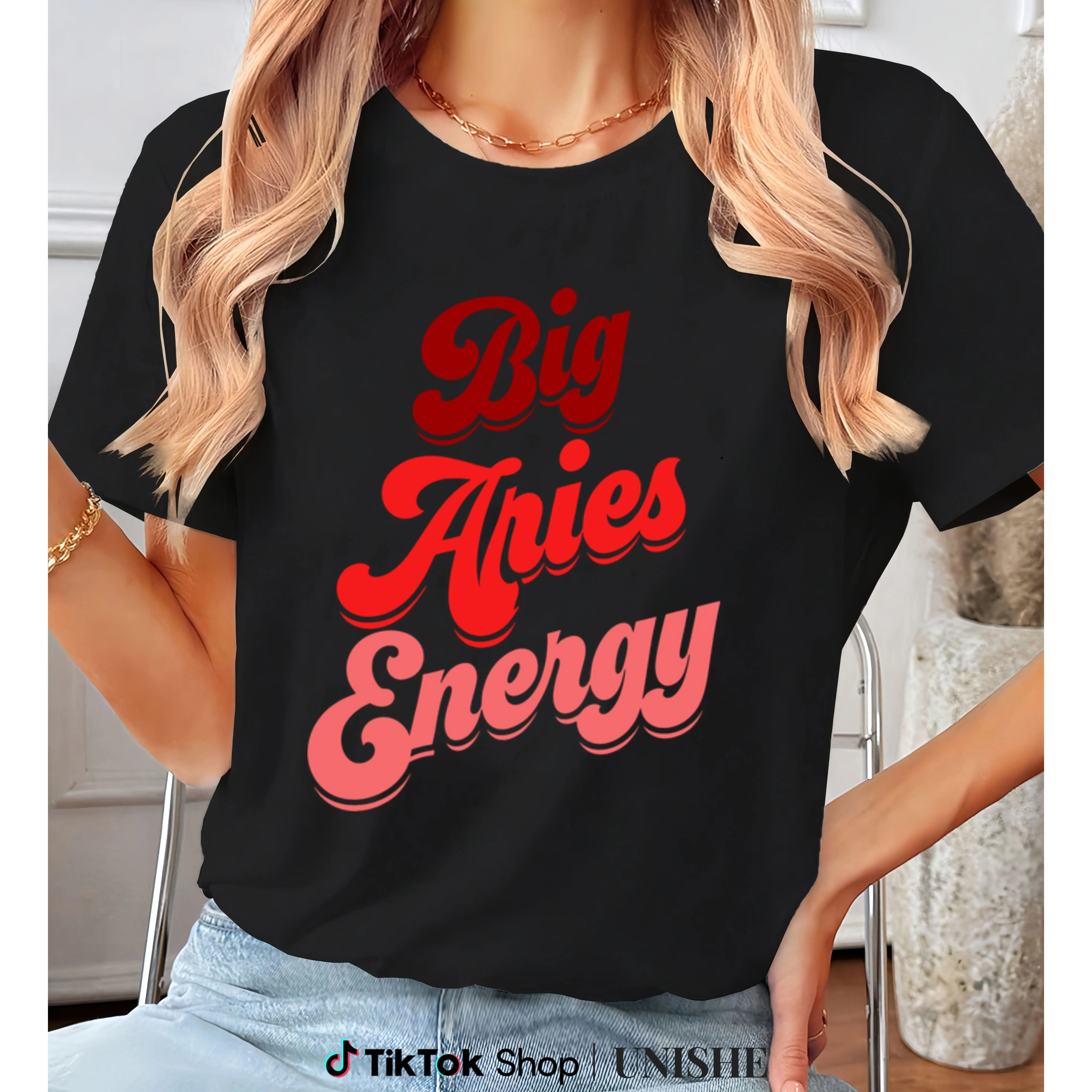 Comfortable 100% Cotton Aries T-Shirt – Unisex Women’s Horoscope Casual Tee