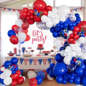 Red, White & Blue Balloon Garland Arch Kit 153pcs for 4th of July, Patriotic Events & Birthdays