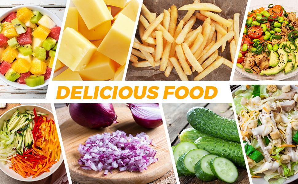 14-in-1 Practical Multifunctional Food Chopper Kitchen Gadget - Stainless Steel Durable Vegetable Slicer, Potato Cutter, Vegetable Shredder, Salad Dicer with 8 Blades & Storage Container 14-in-1 Practical Multifunctional Food Chopper Kitchen Gadget - Stainless Steel Durable Vegetable Slicer, Potato Cutter, Vegetable Shredder, Salad Dicer with 8 Blades & Storage Container