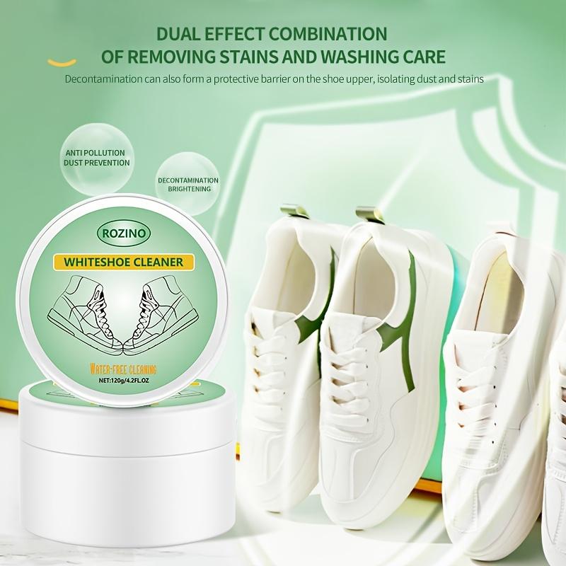 Rozino White Shoe Cleaner with Surfactant Water-Free Cleaning Stain Removal Protective Barrier 120g/4.2fl.oz
