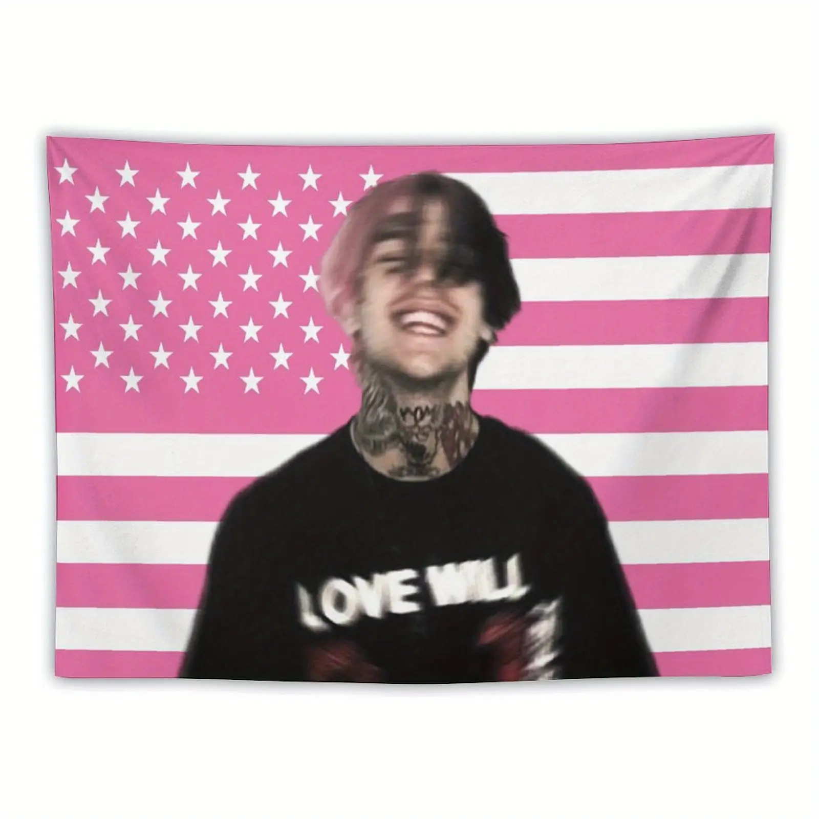Colorful Lil Peep Themed National Flag Wall Hanging Tapestry, 60x40in Holiday Home Decor, Ideal for Teen Bedrooms, Versatile Home Supplies Gift