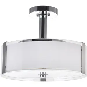 CWI Lighting Lucie 3 Light 14 inch Chrome Drum Shade Chandelier Ceiling Light 5571P14C-R