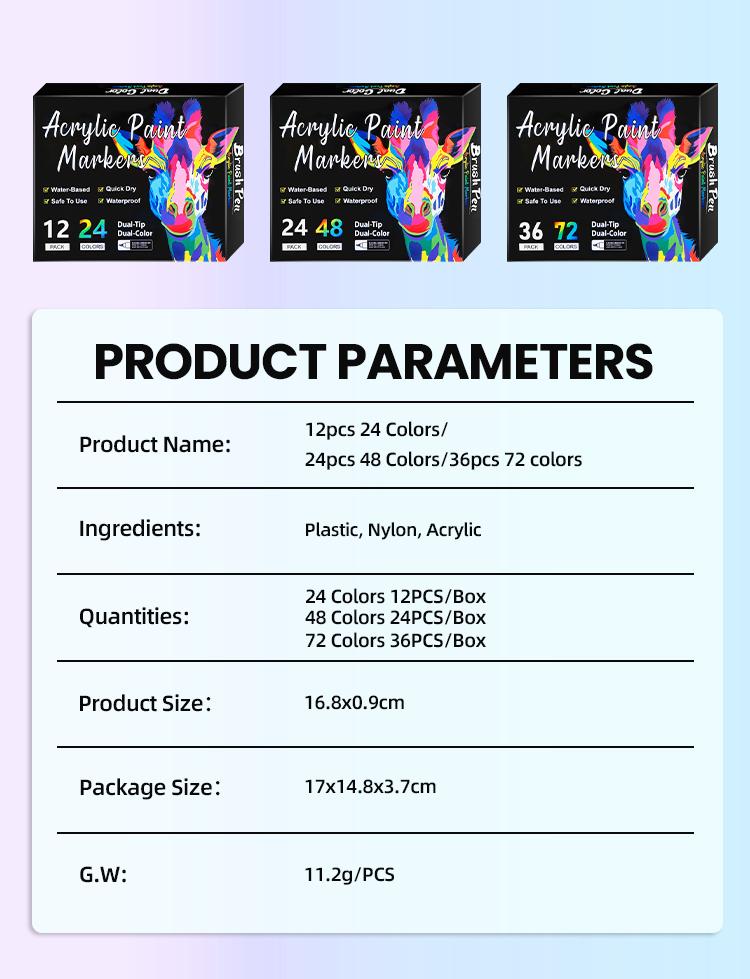 24/48/72/96/120 Color Dual-Tip Acrylic Marker Pen,Waterproof & Quick-Dry for Wood, Canvas,Stone, Glass & Rock Painting, DIY CraftslIdeal Easter gift 24/48/72/96/120 Color Dual-Tip Acrylic Marker Pen,Waterproof & Quick-Dry for Wood, Canvas,Stone, Glass & Rock Painting, DIY CraftslIdeal Easter gift