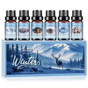 Winter Diffuser Oils Gift Set - 6x10ML Luxury Fragrance Oil Blend, Winter Scent Essential Oils Set for Diffuser, Candle, Soap Making Scents