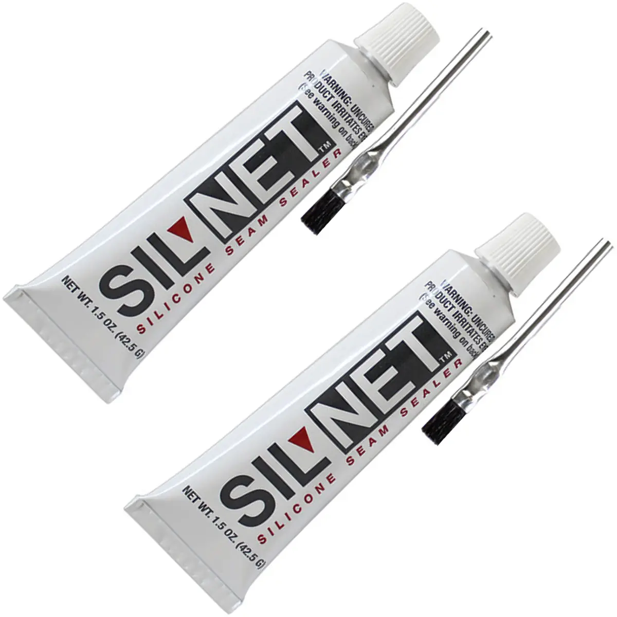 Gear Aid Seam Grip Waterproof Silicone Tent Sealant - 1.5 oz Silicon Rubber with Flexible Cure, 2-Pack, Two-Packs