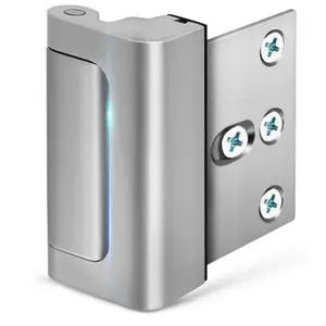 1 pc Home Security Childproof Door Reinforcement Lock with 8 Screws and 3 Inch Stop Withstand 800 lbs for Inward Swinging Door, Upgrade Night Lock to Defend Your Home (Silver)