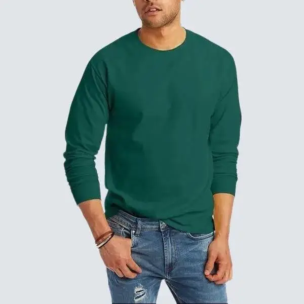 Hanes Men's Crew Neck Long Sleeve T-Shirt - Classic Fit, 6 oz Soft Basic Cotton, Tagless, Ribbed Cuffs, Double-Needle Hem, Ash, All-Seasons, Streetwear, Preshrunk, Casual Top, A+ List Status From CDP