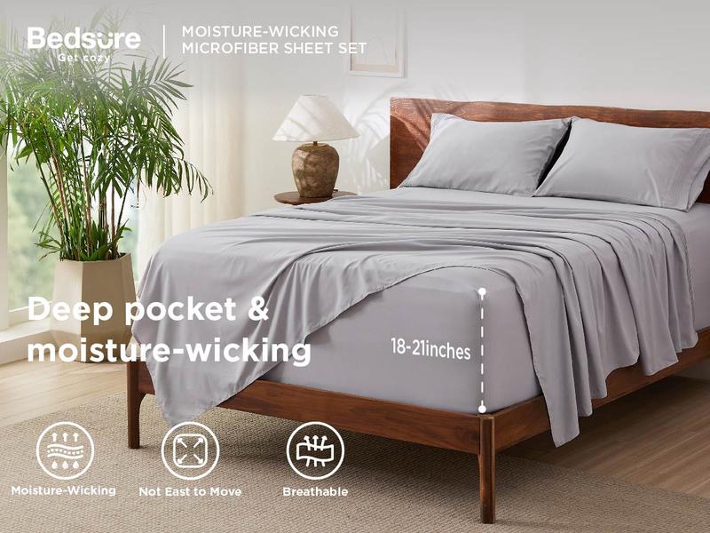 Deep Pocket with Band Sheets Set 4 Pieces Halloween Pumpkin Caramel, Fit for Tall Mattresses 14-21'', Soft, Breathable, Cooling&Machine Washable Hotel Luxury Bedsheets & Pillowcases, Easy & Secure Fit