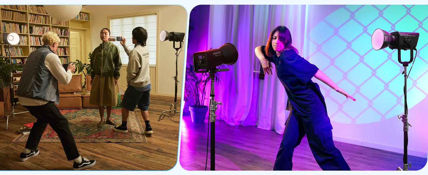 amaran Ray 660c RGB LED Video Light - 660W full-color APP/DMX Control, 1,800-20,000K 38,500Lux/1m COB Continuous Output Lighting, Bowens Mount Portable Light for Content Creators，Photography, Studio,Video Recording