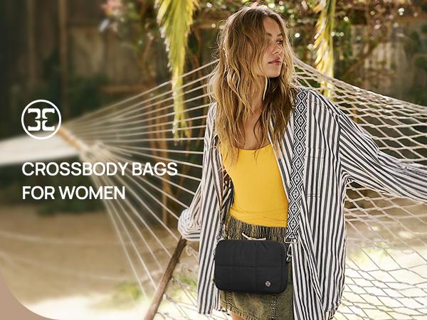 Telena Valentine's Day gift Cloud-Light Crossbody Bags for Women Crossbody Purse with Guitar Strap Lightweight Waterproof Puffer Shoulder Bag Travel Gift Little Pink Bag  gift for her