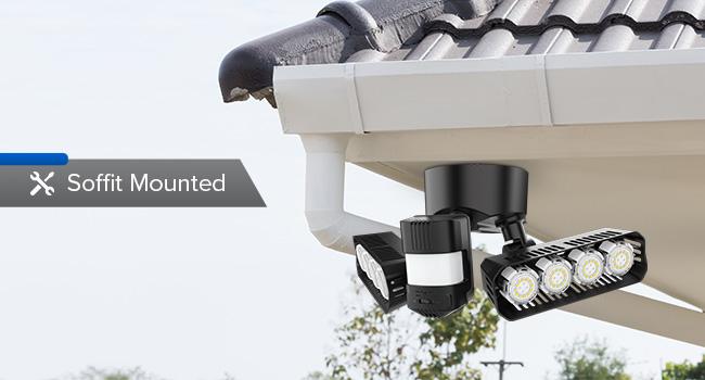 SANSI Super Bright  54W LED Security Lights Motion Sensor Flood Light Outdoor, 7000LM, 700W Equiv 5000K IP65 Waterproof, 4 Head Dusk to Down Floodlight for Garage, Yard, Porch，Hardwired Upgraded Energy Efficient Sidewalk Driveways Patio