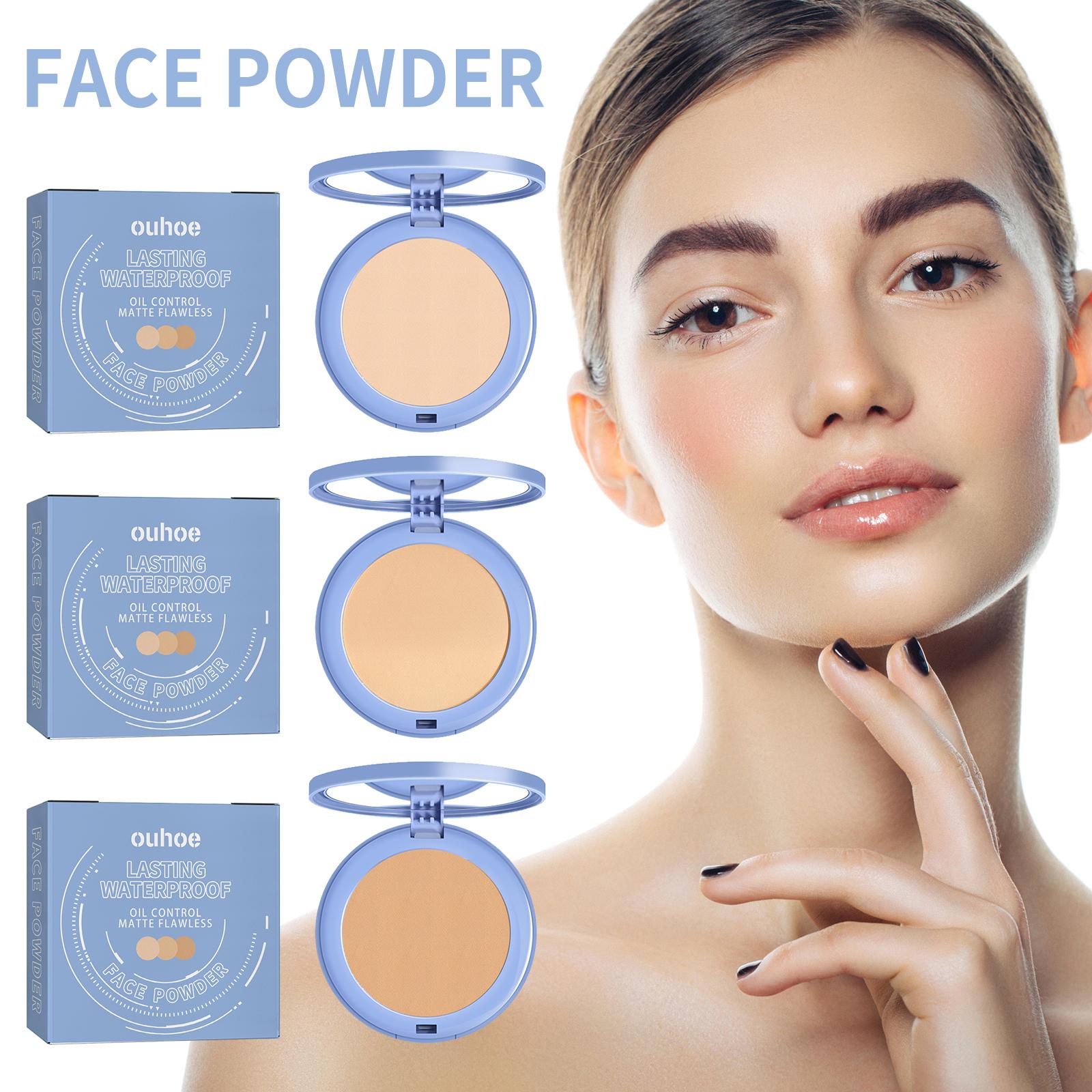 OUHOE Matte Face Powder – Oil Control, Waterproof, Lightweight, Talc-Free, Long-Lasting, With Puff touch-ups