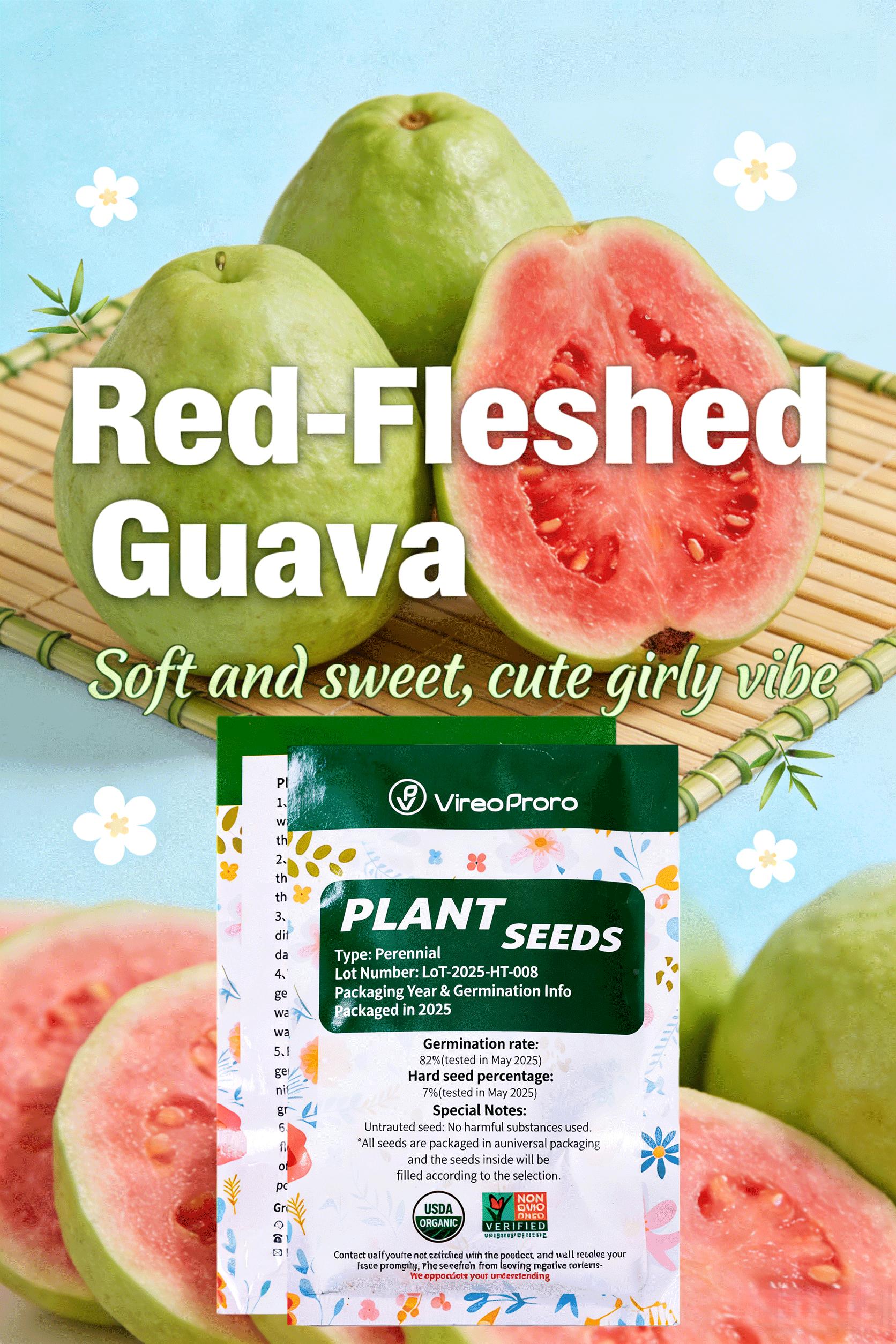 200PCS Guava Seeds for Planting – Easy to Grow Guava Tree Seeds, Non-GMO Garden Seeds for Indoor, Outdoor, Pots & Greenhouse