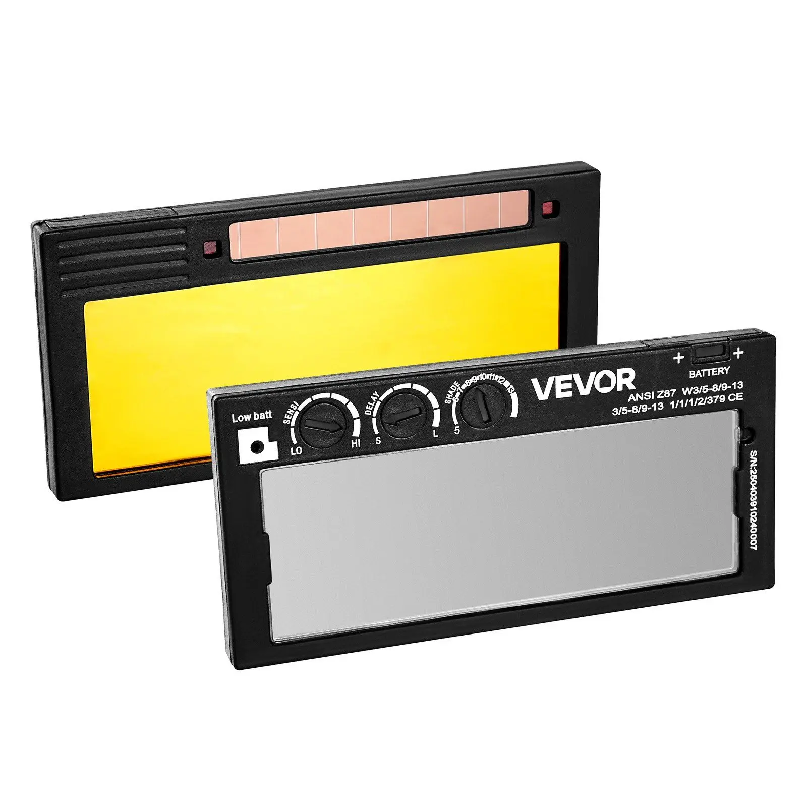 VEVOR Auto Darkening Welding Lens, True Color 4.25"x2" Size, Adjustable Shade #5-13, Tig & Arc Welding Compatible, Enhanced Visual Clarity