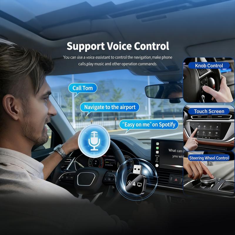 【Yurnlv】Wired to Wireless Carplay Adapter, screen mirror and watching app on your car screen, such as YouTube Tiktok ., the car must has factory wired CarPlay