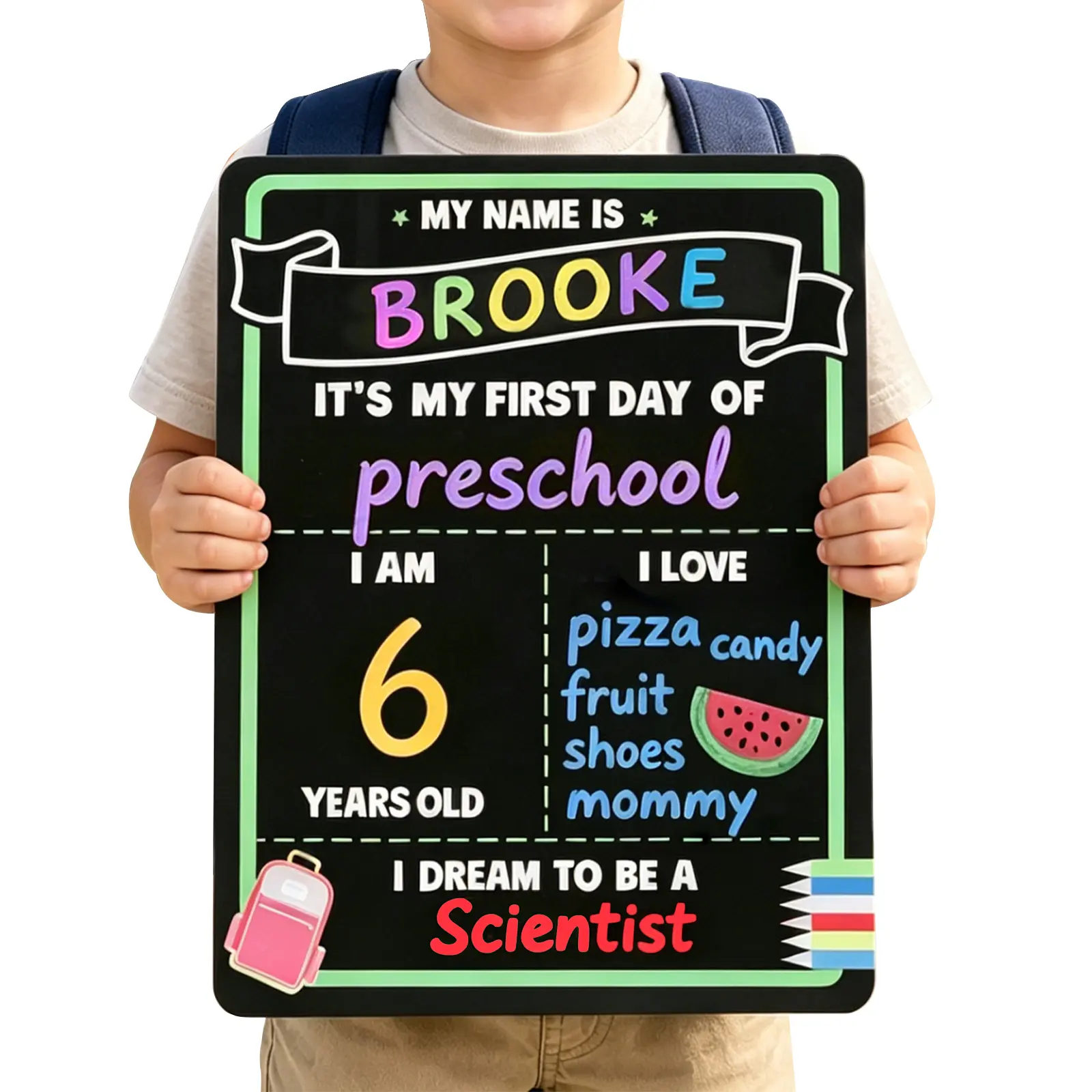 Reusable First & Last Day of School Sign for Kids, 11*14" Double-Sided Back to School Memory Board Photo Prop to Record Memories for Kids